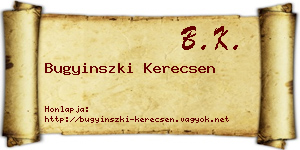 Bugyinszki Kerecsen névjegykártya